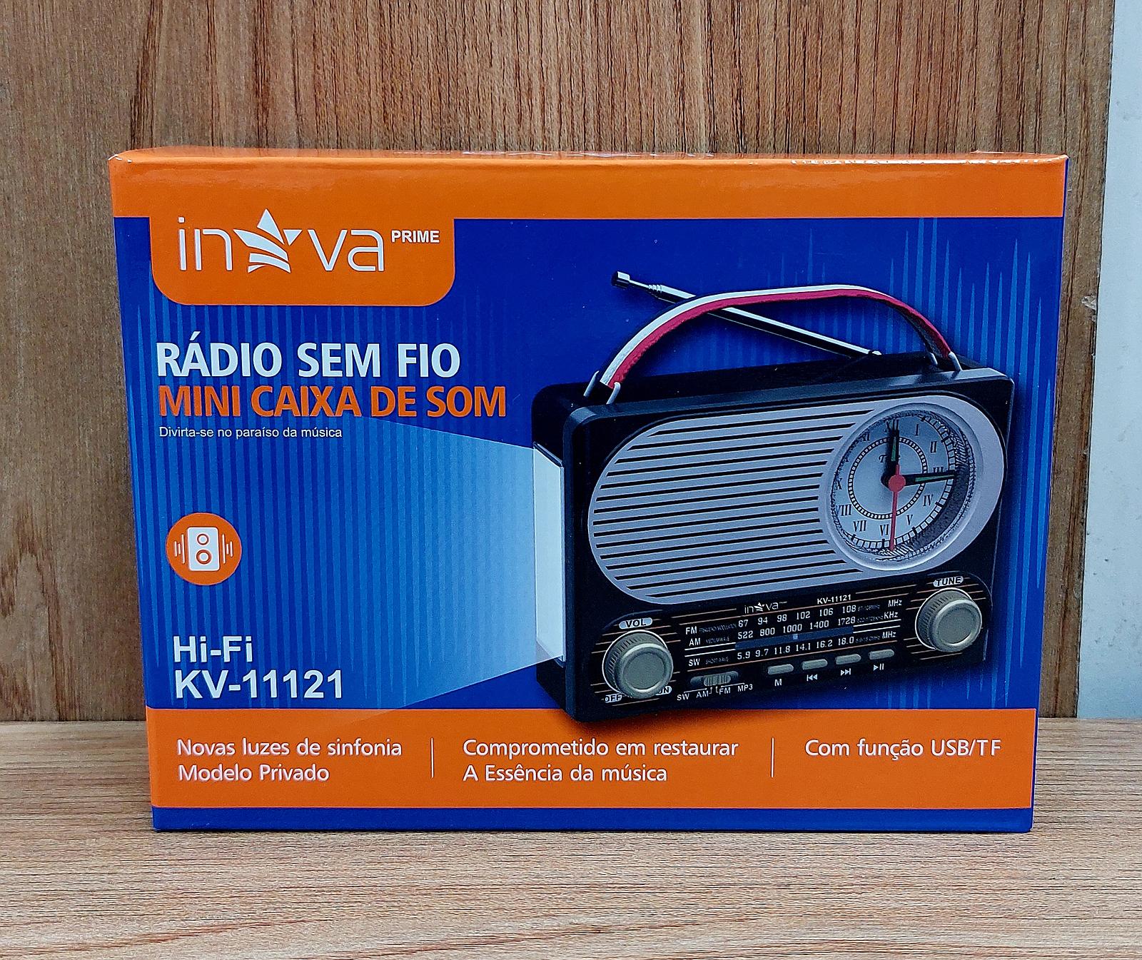 Radio Retro Recarregavel Am Fm Sd Usb Bluetooth Inova Wang